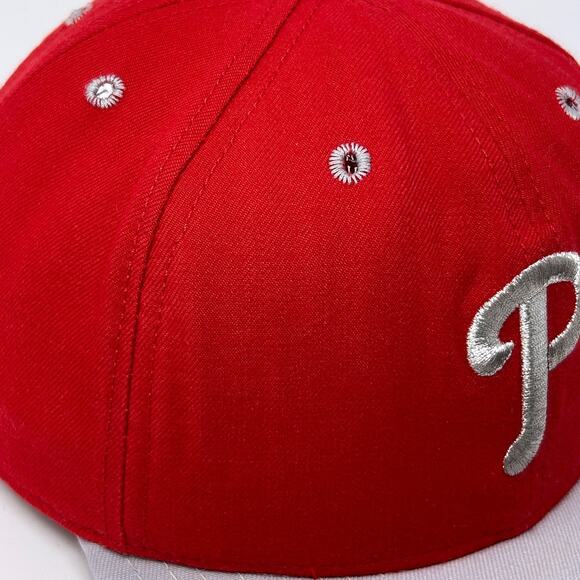 Vintage 90s Philadelphia Phillies Hat Baseball Cap New Era USA Made Snapback Red - Picture 7 of 12